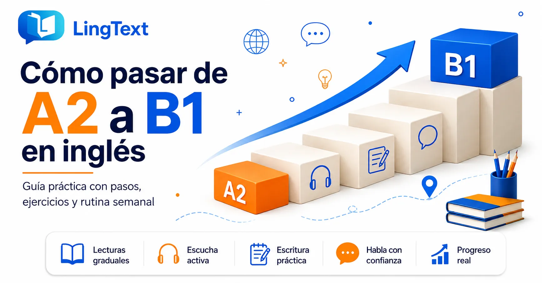 Cómo pasar de A2 a B1 en inglés | Guía práctica